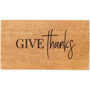 Natural Coir Doormat with Non-Slip Backing - 17 x 30 - Outdoor/Indoor